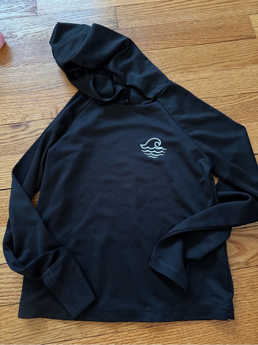 Art Class Toddler Boy Black Hooded Swim Shirt Size XS (4/5) Like New